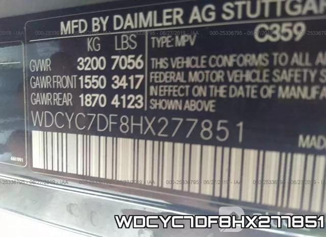 WDCYC7DF8HX277851 фото 10