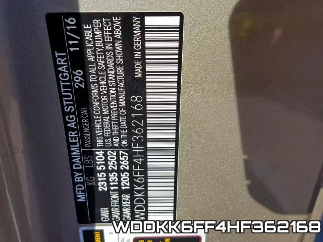 WDDKK6FF4HF362168 фото 2