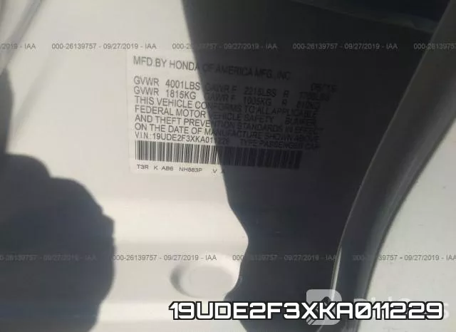 19UDE2F3XKA011229 фото 10