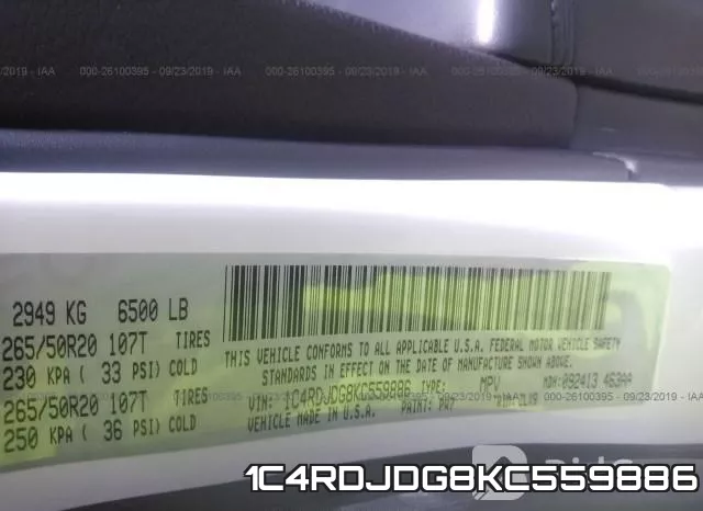 1C4RDJDG8KC559886 фото 10