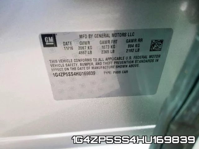 1G4ZP5SS4HU169839 фото 2