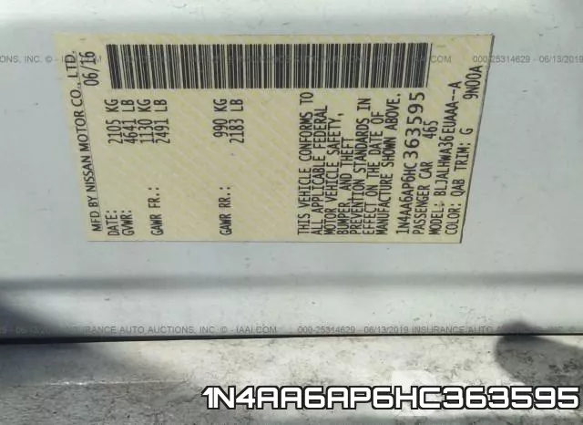 1N4AA6AP6HC363595 фото 10