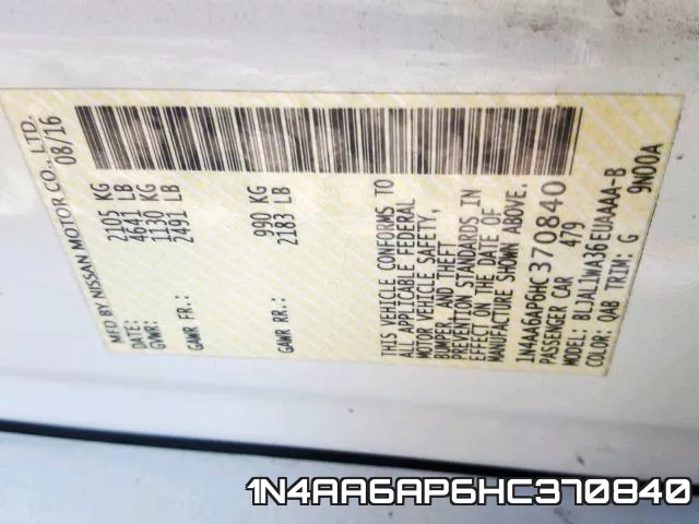 1N4AA6AP6HC370840 фото 2