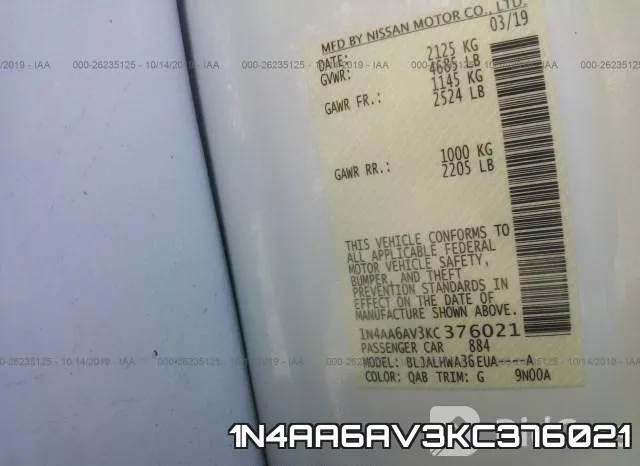 1N4AA6AV3KC376021 фото 10