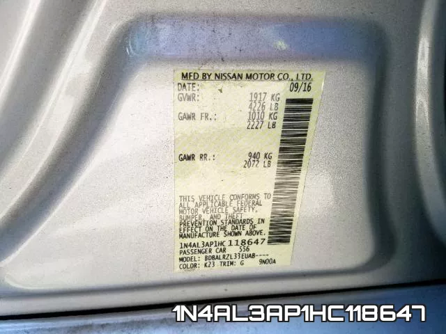 1N4AL3AP1HC118647 фото 2