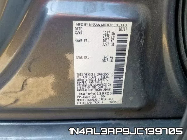 1N4AL3AP9JC139705 фото 2