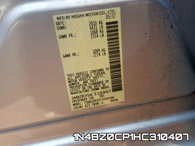 1N4BZ0CP1HC310407 фото 2