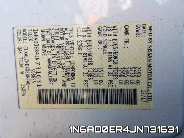 1N6AD0ER4JN731631 фото 2