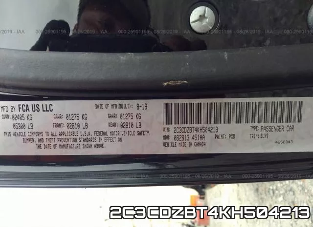 2C3CDZBT4KH504213 фото 10