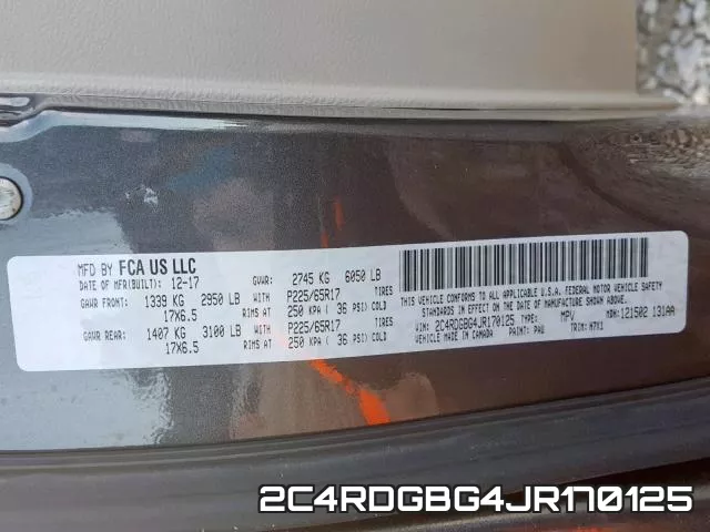 2C4RDGBG4JR170125 фото 2