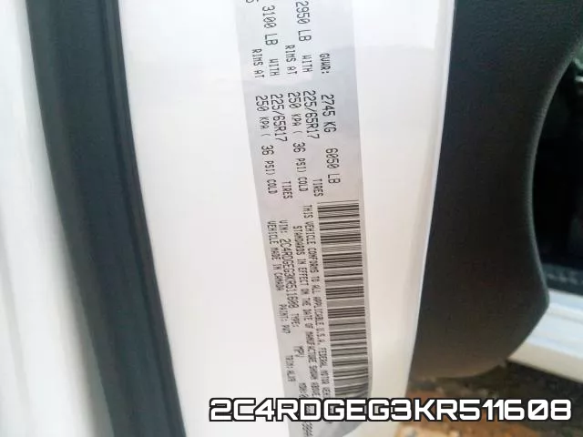 2C4RDGEG3KR511608 фото 2