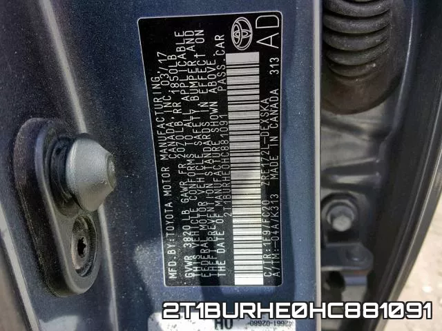 2T1BURHE0HC881091 фото 2