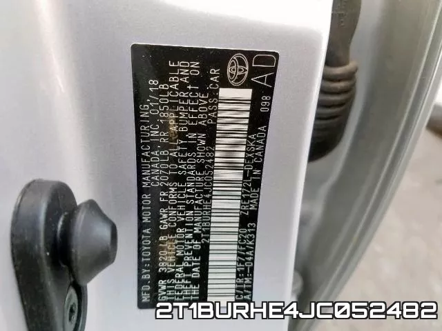 2T1BURHE4JC052482 фото 2