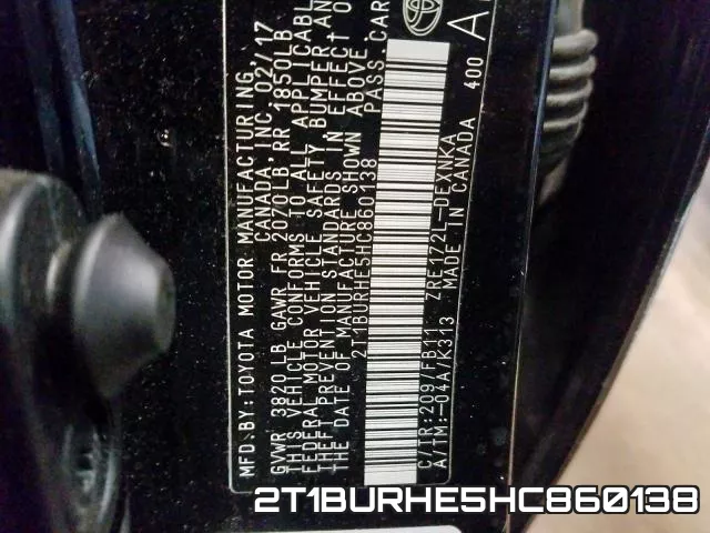 2T1BURHE5HC860138 фото 2