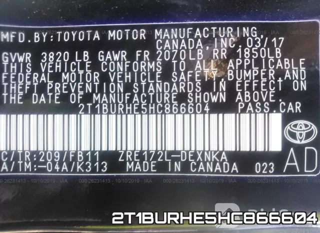 2T1BURHE5HC866604 фото 10