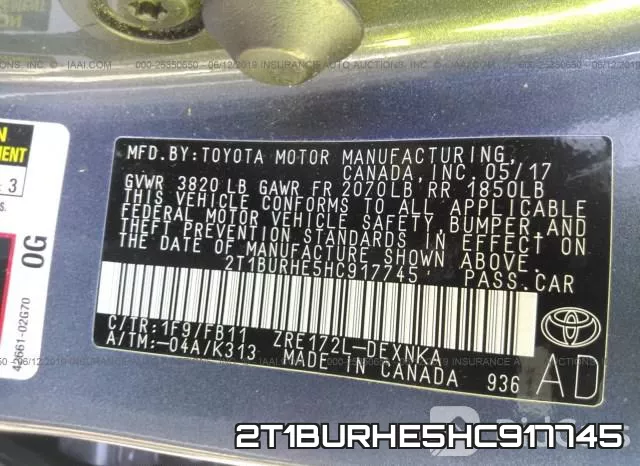 2T1BURHE5HC917745 фото 10