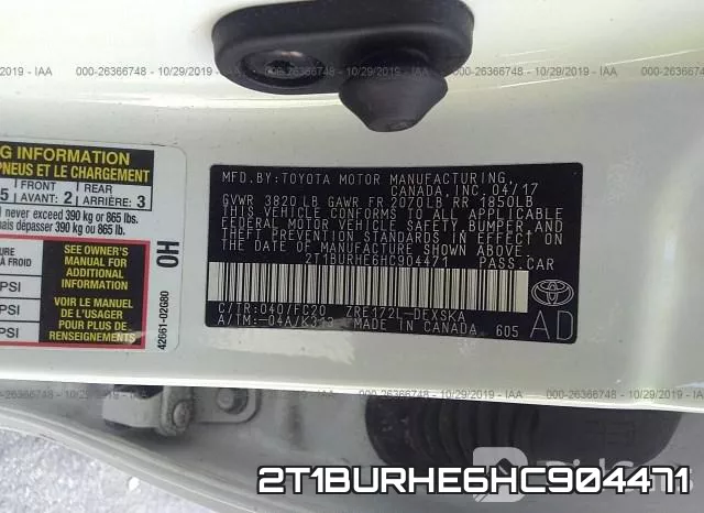 2T1BURHE6HC904471 фото 10