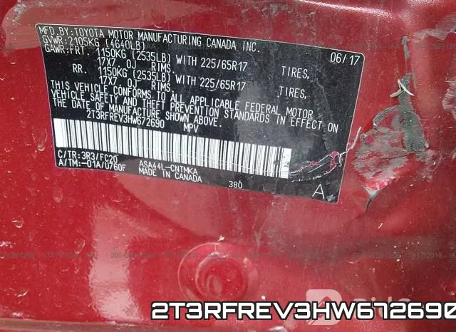 2T3RFREV3HW672690 фото 10