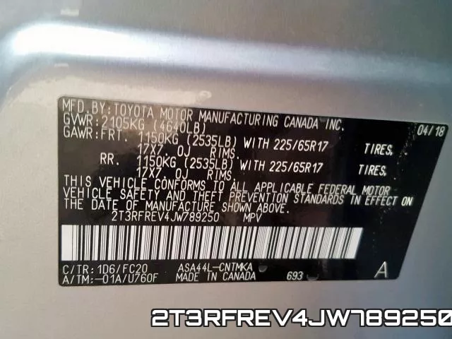 2T3RFREV4JW789250 фото 2