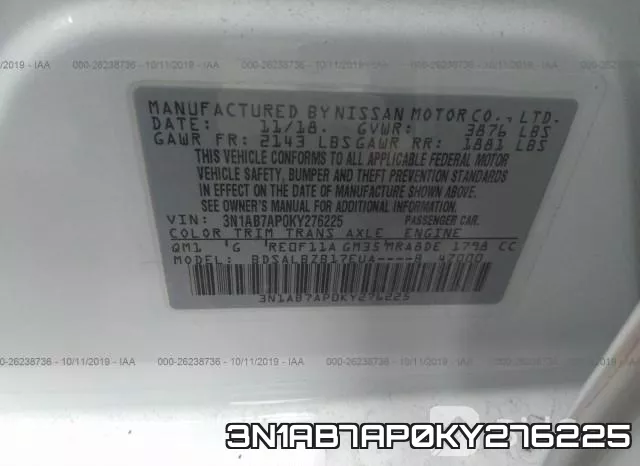 3N1AB7AP0KY276225 фото 10