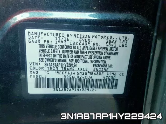 3N1AB7AP1HY229424 фото 2