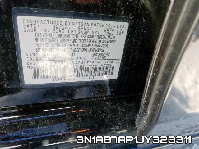 3N1AB7AP1JY323311 фото 2