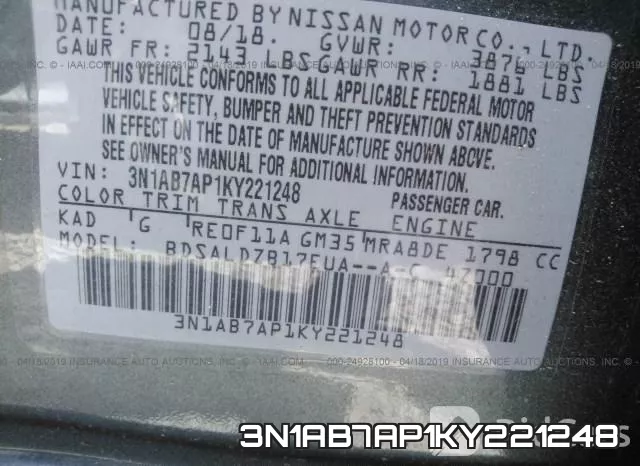 3N1AB7AP1KY221248 фото 10