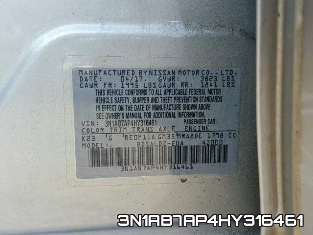 3N1AB7AP4HY316461 фото 2