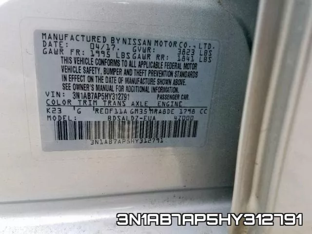 3N1AB7AP5HY312791 фото 2