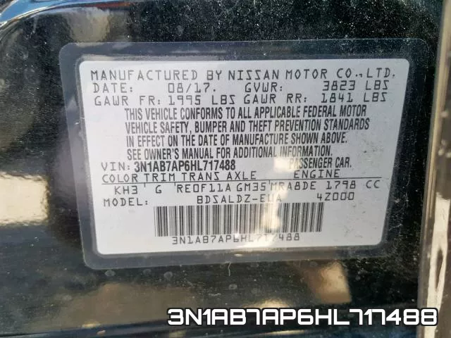 3N1AB7AP6HL717488 фото 2