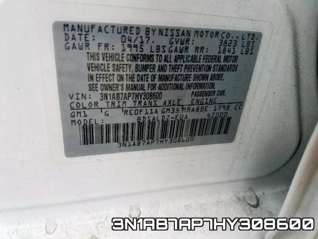 3N1AB7AP7HY308600 фото 2