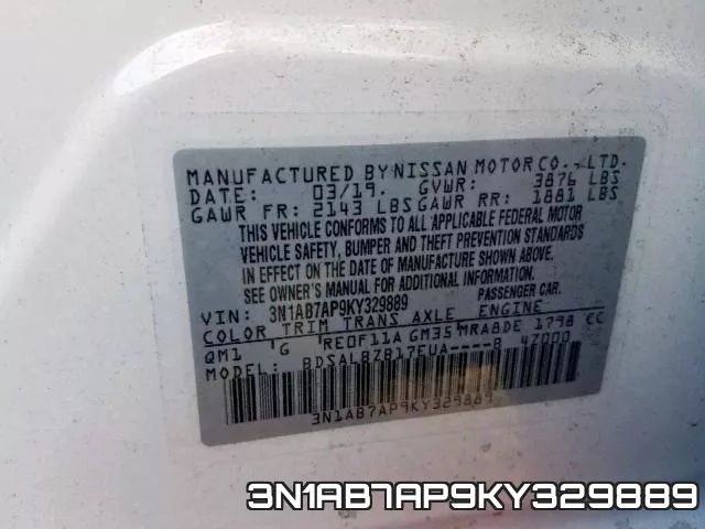 3N1AB7AP9KY329889 фото 2