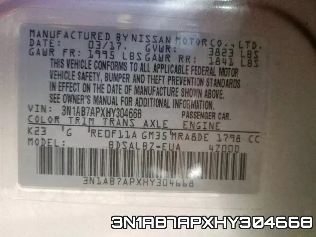 3N1AB7APXHY304668 фото 2