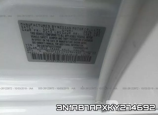 3N1AB7APXKY274692 фото 10