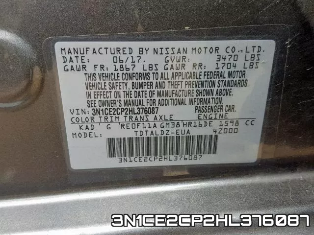 3N1CE2CP2HL376087 фото 2