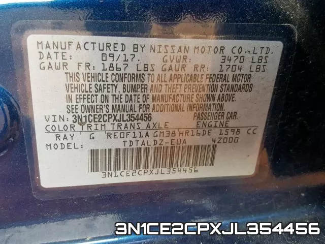 3N1CE2CPXJL354456 фото 2
