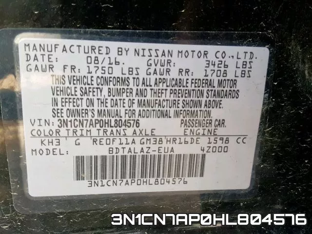 3N1CN7AP0HL804576 фото 2