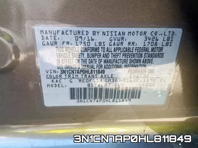 3N1CN7AP0HL811849 фото 2