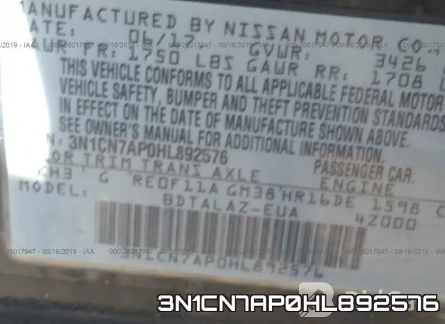 3N1CN7AP0HL892576 фото 10