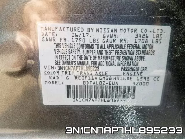 3N1CN7AP7HL895233 фото 2