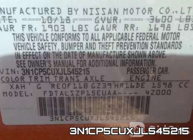 3N1CP5CUXJL545215 фото 10