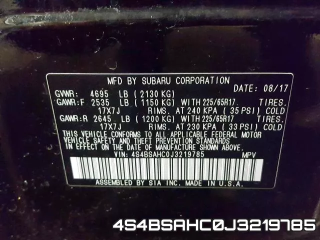 4S4BSAHC0J3219785 фото 2