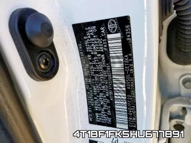 4T1BF1FK5HU677891 фото 2