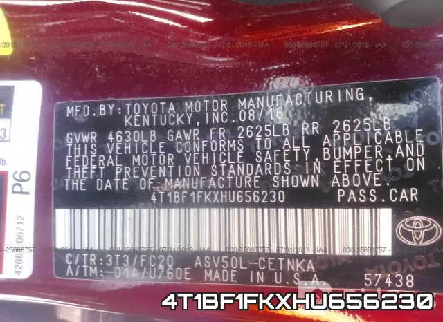 4T1BF1FKXHU656230 фото 10