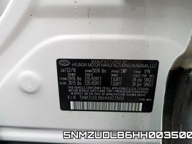 5NMZUDLB6HH003500 фото 2