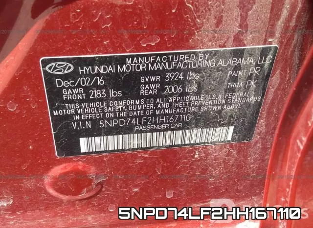 5NPD74LF2HH167110 фото 10