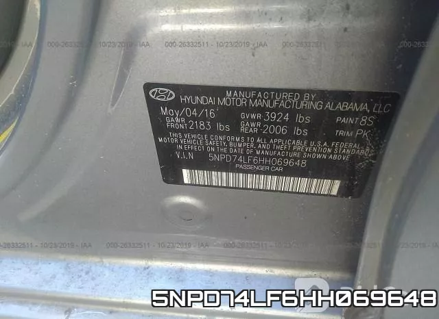 5NPD74LF6HH069648 фото 10