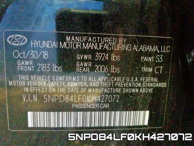 5NPD84LF0KH427072 фото 2
