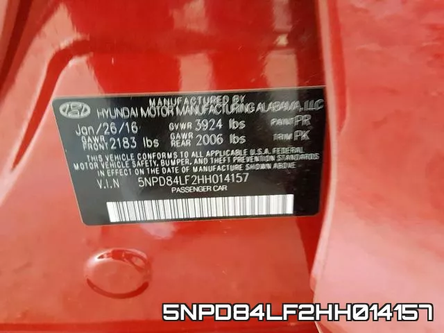 5NPD84LF2HH014157 фото 2