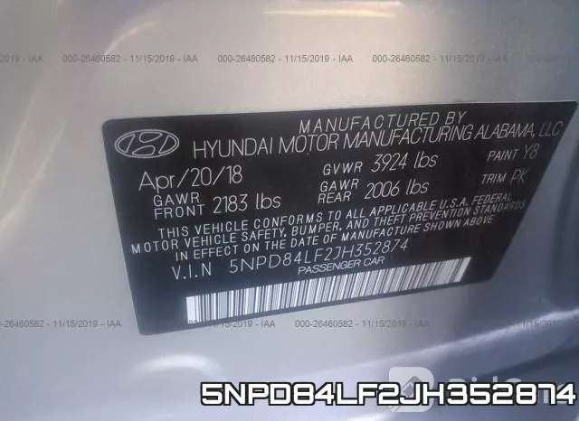5NPD84LF2JH352874 фото 10